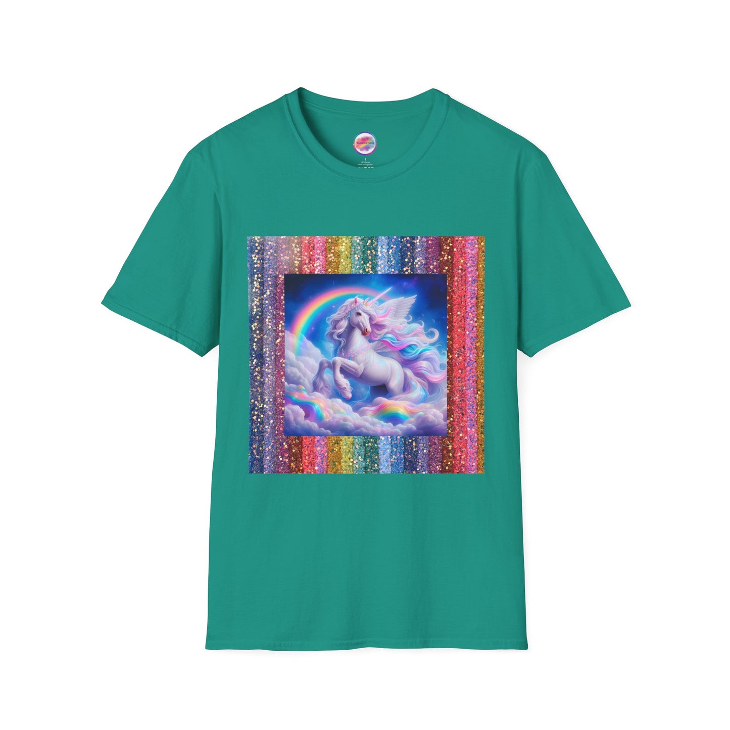 Rainbow Fantasy Fairytale Unicorn T-Shirt – Whimsical All-Over Print Tee for LGBTQ+ Pride & Magical Self-Expression – Mythical Creature Dream Design
