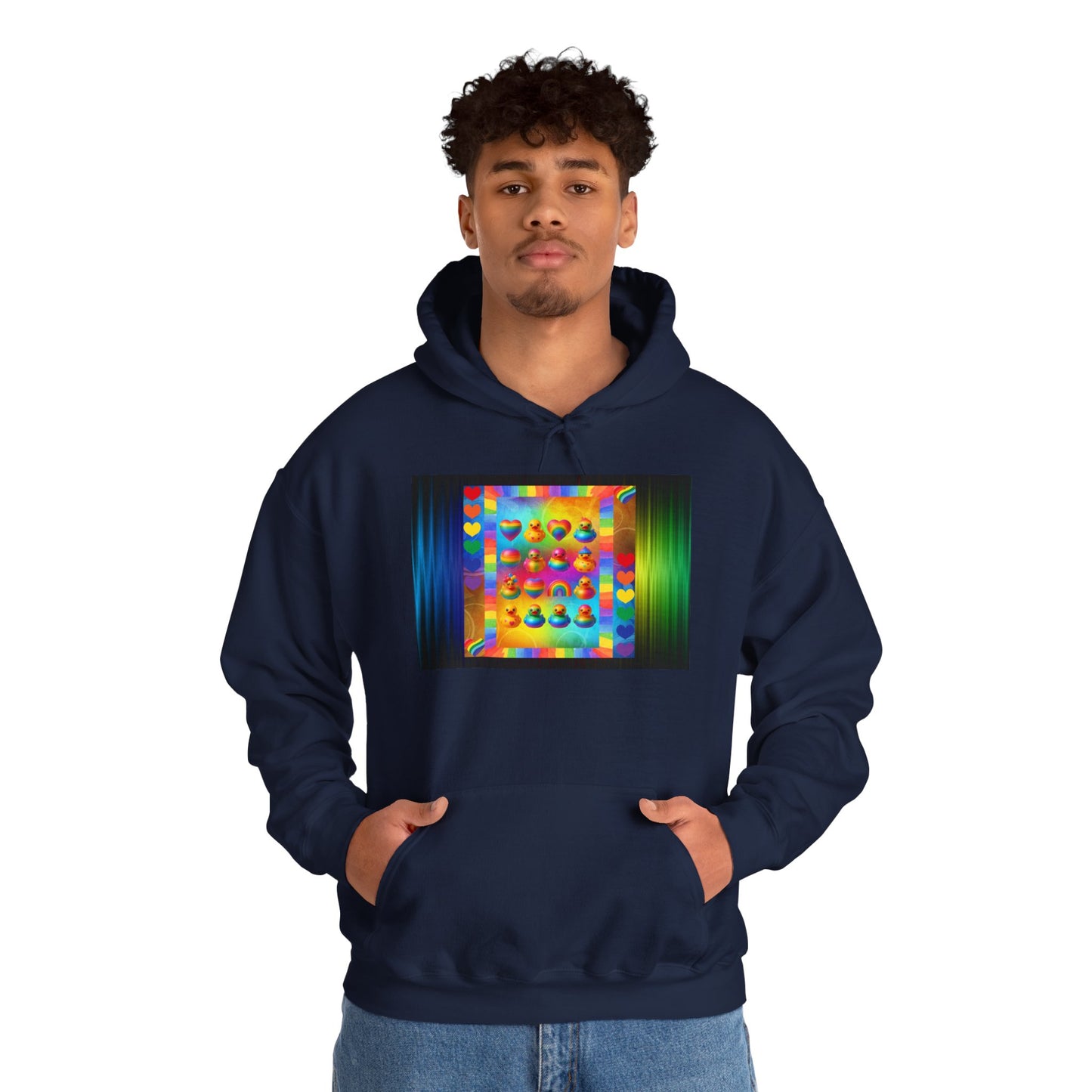 Rainbow Rubber Ducky Pride Hoodie – Cozy & Colorful All-Over Print Sweatshirt – Fun LGBTQ+ Streetwear & Pride Fashion