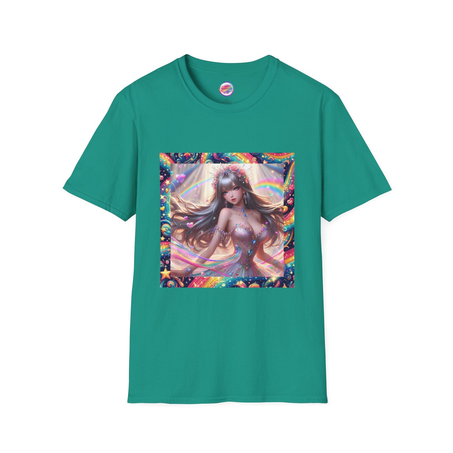 Rainbow Fantasy Fairytale Anime Princess T-Shirt – Eye-Catching & Stylish All-Over Print Tee – Perfect for Anime & Cosplay Lovers