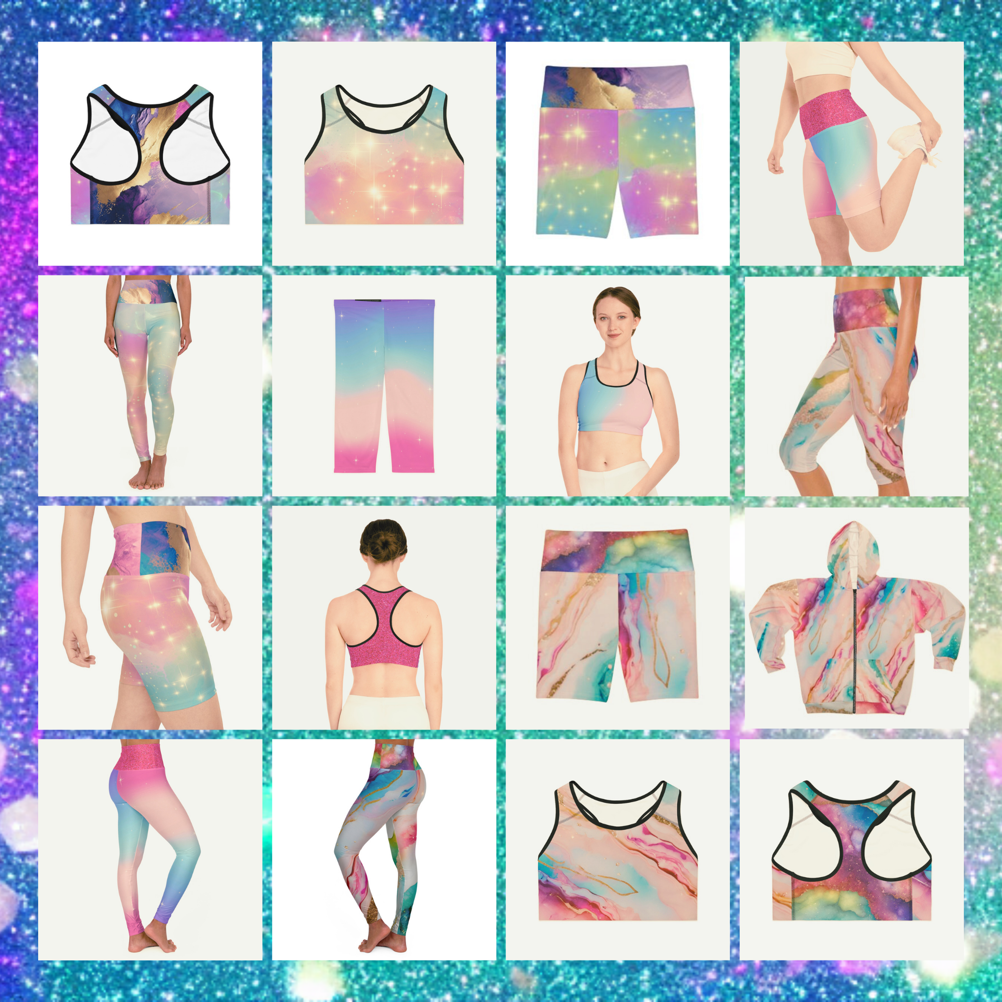 Rainbowtique Vibrant Athletic Wear | Colorful Sports Bras, Leggings, & Biker Shorts