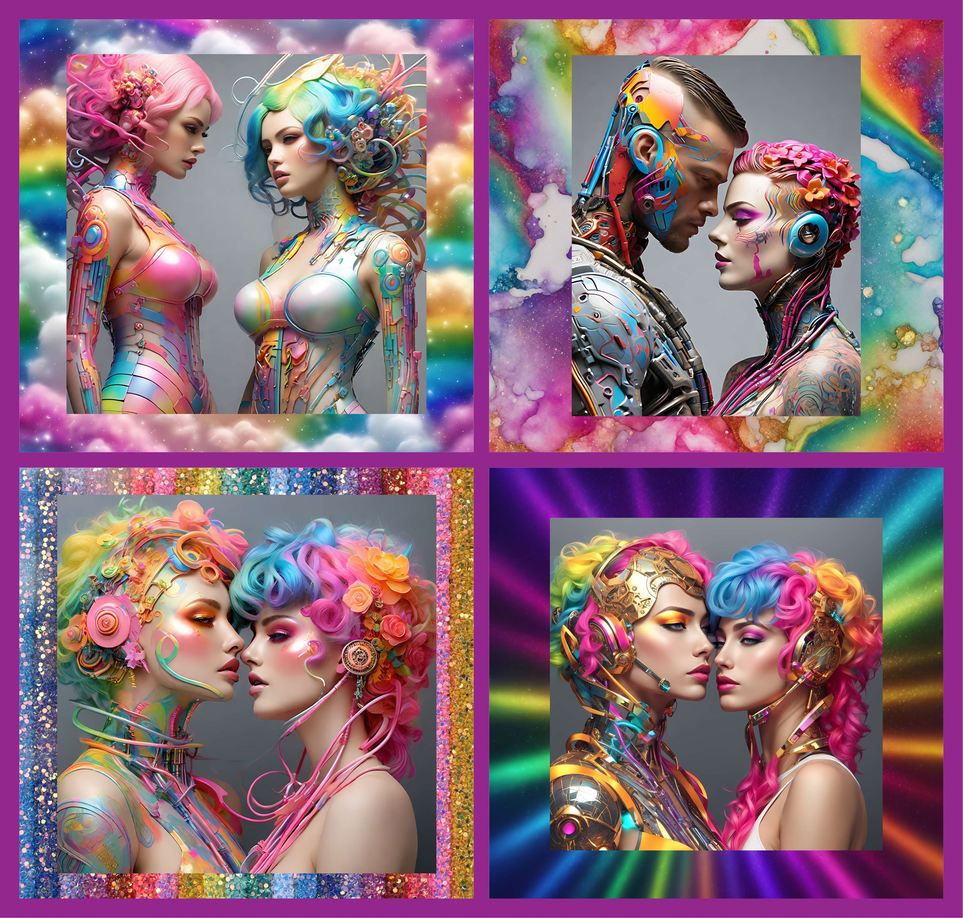 AI Rainbow Robot Love is Love Collection