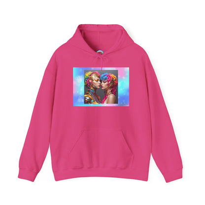 AI Rainbow Robot Love Hoodie – Bold & Futuristic All-Over Print Sweatshirt – LGBTQ+ Pride & Love is Love Fashion