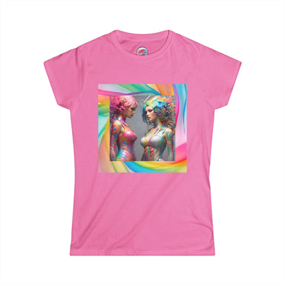 AI Rainbow Robot Love T-Shirt – Trendy & Comfortable All-Over Print Tee – LGBTQ+ Pride & Futuristic Fashion
