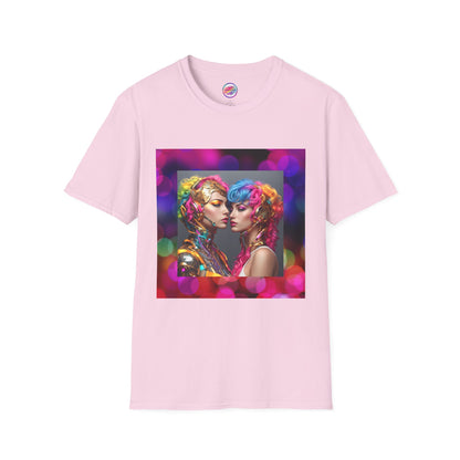 AI Rainbow Robot Love T-Shirt – Trendy & Futuristic All-Over Print Tee – LGBTQ+ Pride & Love is Love Fashion