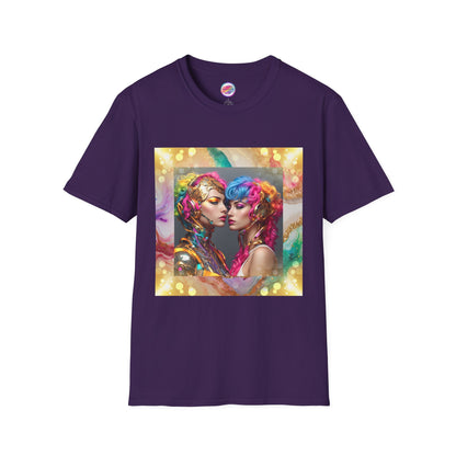 AI Rainbow Robot Love T-Shirt – Trendy & Futuristic All-Over Print Tee – LGBTQ+ Pride & Love is Love Fashion