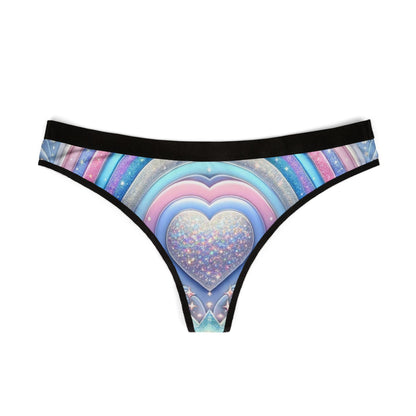 Rainbow Dreamscape Fantasy Fairytale Glitter Heart Thong – Pastel LGBTQ+ Pride Lingerie | Soft, Breathable & Ultra-Comfortable Underwear for All-Day Wear