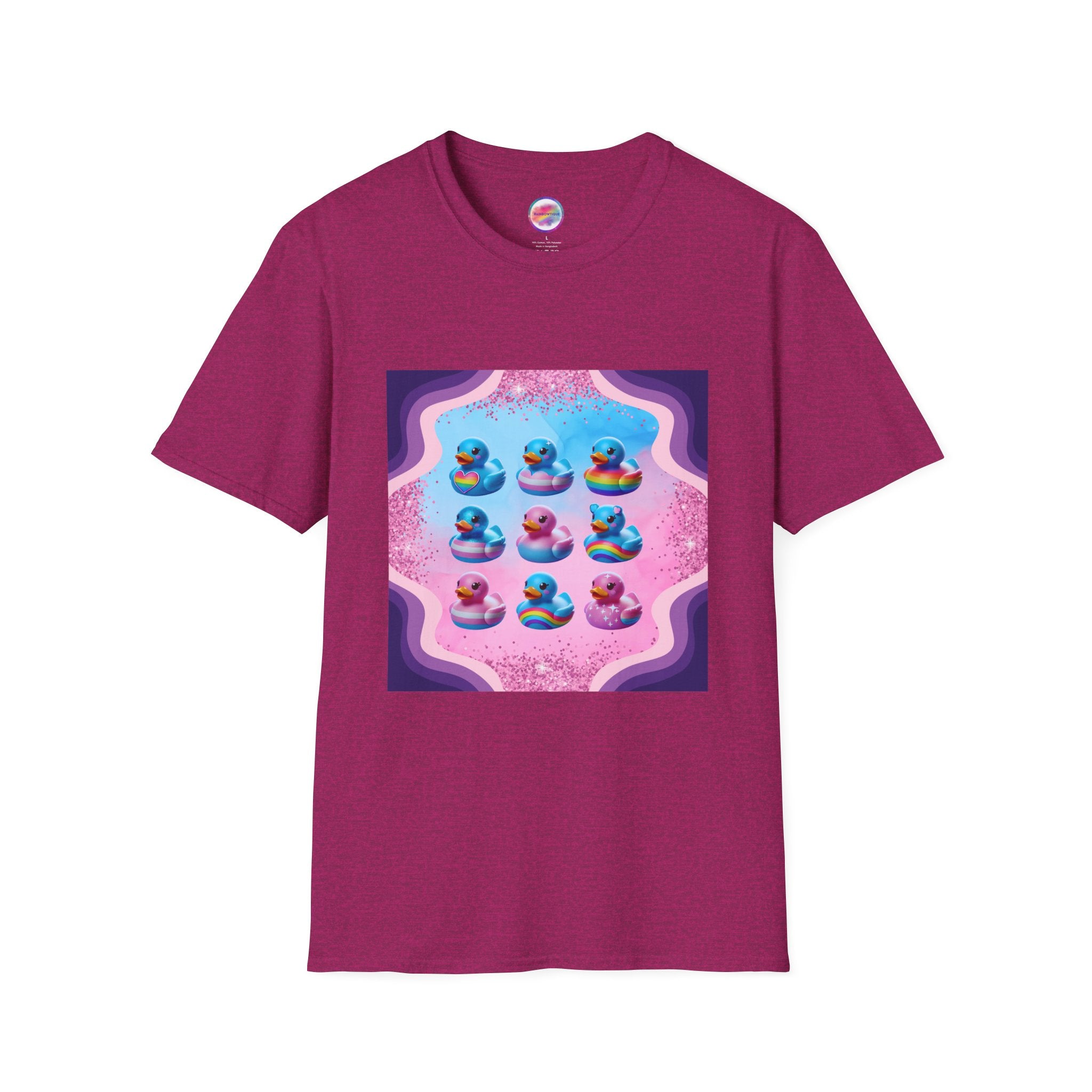 Rainbow Rubber Ducky Love T-Shirt – Uniquely You Trans Pride Rubber Duck Design – Cute & Playful LGBTQ+ Pride Fashion