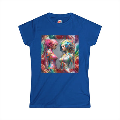 AI Rainbow Robot Love T-Shirt – Trendy & Comfortable All-Over Print Tee – LGBTQ+ Pride & Futuristic Fashion