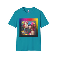 AI Rainbow Robot Love T-Shirt – Trendy & Futuristic All-Over Print Tee – LGBTQ+ Pride & Love is Love Fashion