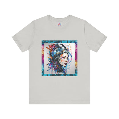 AI Cyberpunk Cyborg T-Shirt – Bold All-Over Print Tee for High-Fashion Streetwear – Futuristic LGBTQ+ Expression
