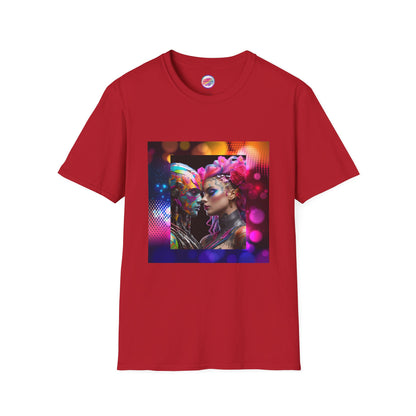 AI Rainbow Robot Love T-Shirt – Bold & Unique All-Over Print Tee – Vibrant LGBTQ+ Pride Streetwear