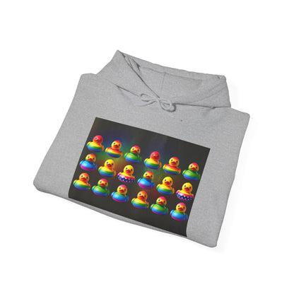 Rainbow Rubber Ducky Pride Hoodie – Cozy & Colorful All-Over Print Sweatshirt – Fun LGBTQ+ Streetwear & Pride Fashion