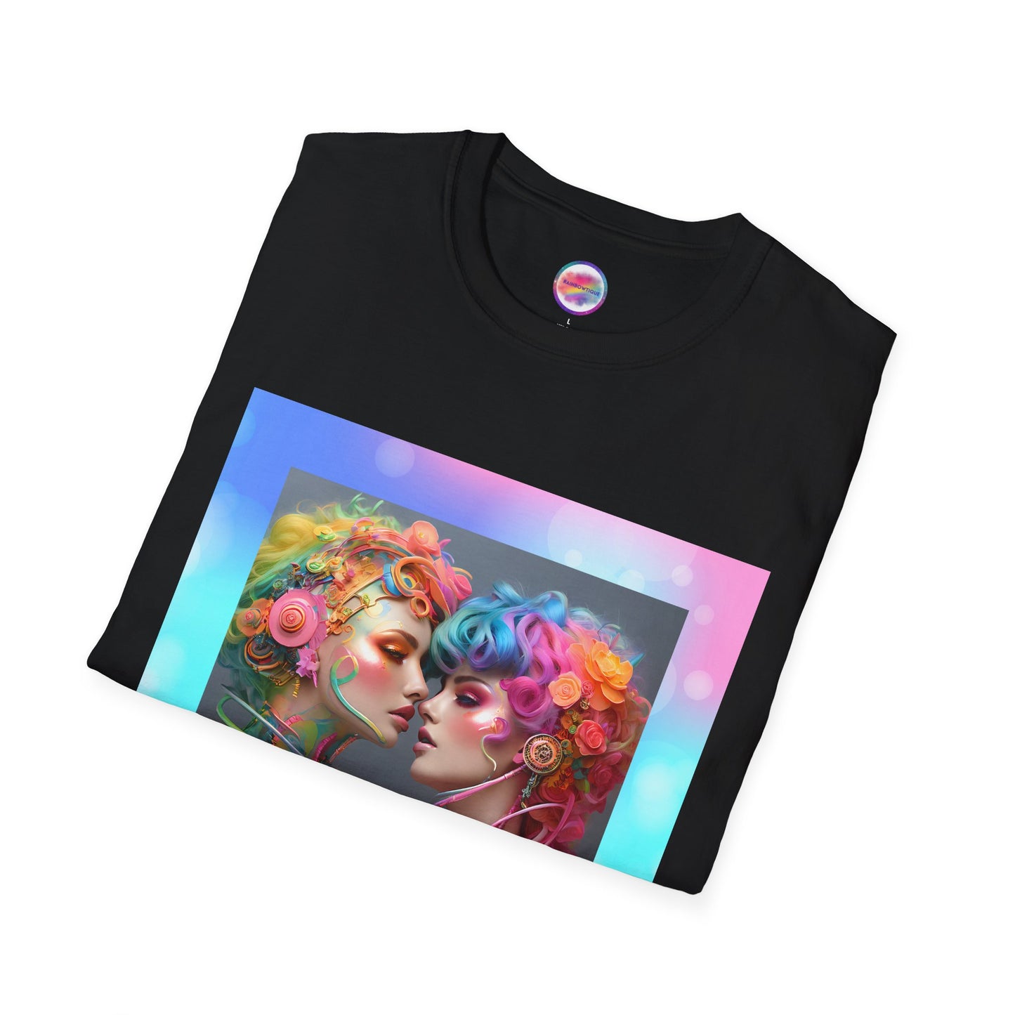 AI Rainbow Robot Trans Pride T-Shirt – Bold All-Over Print Tee for Inclusivity & Self-Expression – Love is Love Cyber Art