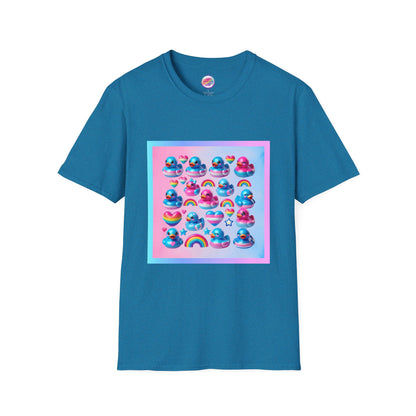 Rainbow Rubber Ducky Love T-Shirt – Uniquely You Trans Pride Rubber Duck Design – Cute & Playful LGBTQ+ Pride Fashion