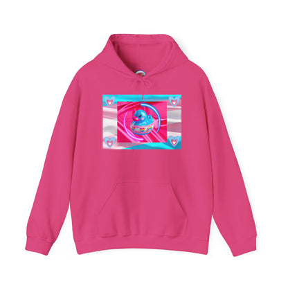 Rainbow Rubber Ducky Trans-Pride Hoodie – Cozy & Cute All-Over Print Sweatshirt – LGBTQ+ Comfort & Pride Fashion