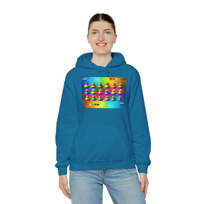 Rainbow Rubber Ducky Pride Hoodie – Cozy & Colorful All-Over Print Sweatshirt – Fun LGBTQ+ Streetwear & Pride Fashion