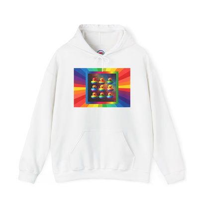 Rainbow Rubber Ducky Pride Hoodie – Cozy & Colorful All-Over Print Sweatshirt – Fun LGBTQ+ Streetwear & Pride Fashion