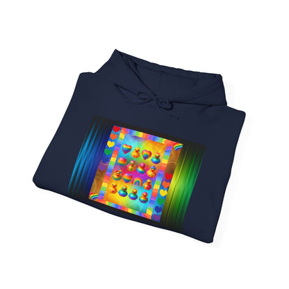 Rainbow Rubber Ducky Pride Hoodie – Cozy & Colorful All-Over Print Sweatshirt – Fun LGBTQ+ Streetwear & Pride Fashion