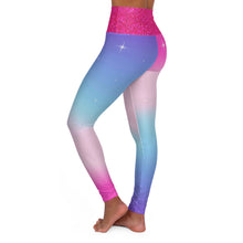 Rainbow Cotton Candy Cosmos Leggings – Pastel Galaxy Activewear | High-Waisted Ombre Pride Leggings by Rainbowtique