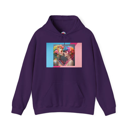 AI Rainbow Robot Trans Pride Love Hoodie – Vibrant & Cozy All-Over Print Sweatshirt – LGBTQ+ Futuristic Pride Fashion