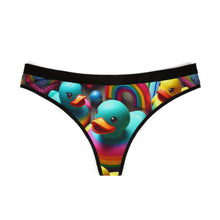 Sparkle n Splash Rainbow Rubber Ducky Love Thong – Colorful Rainbow Duck Print | Soft, Breathable & Comfortable Pride Intimates