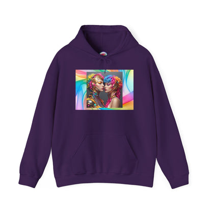 AI Rainbow Robot Love Hoodie – Bold & Futuristic All-Over Print Sweatshirt – LGBTQ+ Pride & Love is Love Fashion
