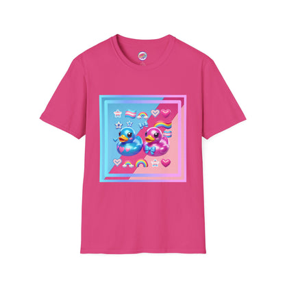 Rainbow Rubber Ducky Love T-Shirt – Uniquely You Trans Pride Rubber Duck Design – Cute & Playful LGBTQ+ Pride Fashion