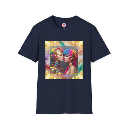 AI Rainbow Robot Love T-Shirt – Trendy & Futuristic All-Over Print Tee – LGBTQ+ Pride & Love is Love Fashion