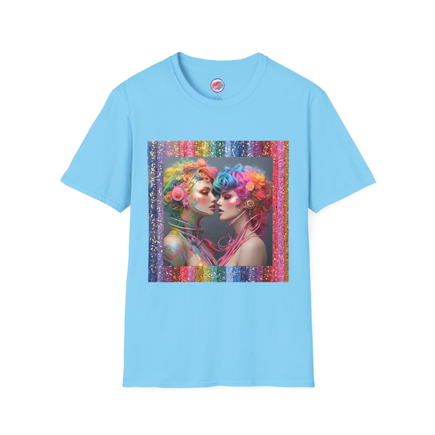 AI Rainbow Robot Trans Pride T-Shirt – Bold All-Over Print Tee for Inclusivity & Self-Expression – Love is Love Cyber Art