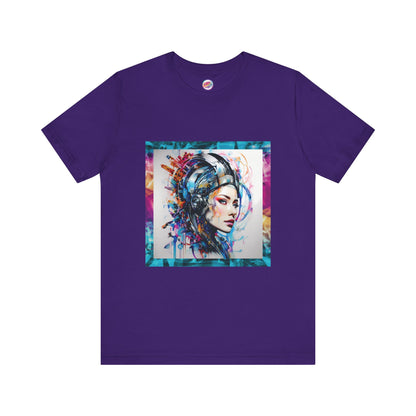 AI Cyberpunk Cyborg T-Shirt – Bold All-Over Print Tee for High-Fashion Streetwear – Futuristic LGBTQ+ Expression