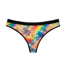 Rainbow Dreamscape Thong – Ultra-Soft & Breathable Pride Lingerie for Everyday Comfort – Vibrant Cloud Print