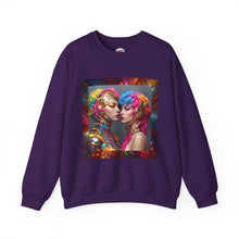 AI Rainbow Robot Love Sweatshirt – Cozy & Stylish All-Over Print Crewneck – LGBTQ+ Pride Winter Fashion