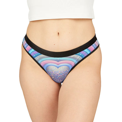 Rainbow Dreamscape Fantasy Fairytale Glitter Heart Thong – Pastel LGBTQ+ Pride Lingerie | Soft, Breathable & Ultra-Comfortable Underwear for All-Day Wear