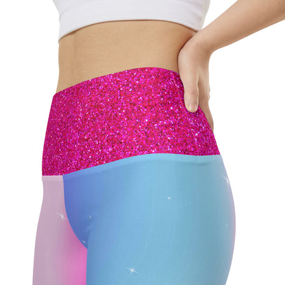Rainbow Cotton Candy Cosmos Workout Shorts – Stretchy Pride Activewear | Pink and Blue Pastel Ombre Shorts for All Genders by Rainbowtique