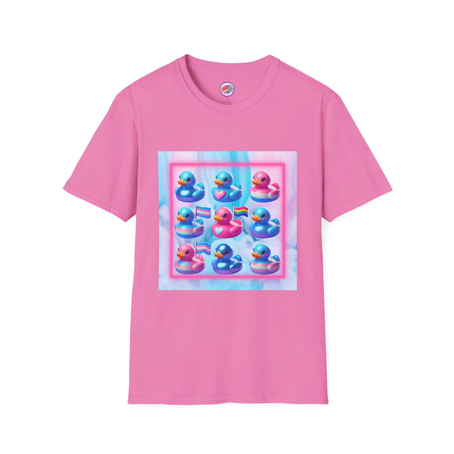 Rainbow Rubber Ducky Love T-Shirt – Uniquely You Trans Pride Rubber Duck Design – Cute & Playful LGBTQ+ Pride Fashion