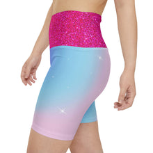 Rainbow Cotton Candy Cosmos Workout Shorts – Stretchy Pride Activewear | Pink and Blue Pastel Ombre Shorts for All Genders by Rainbowtique