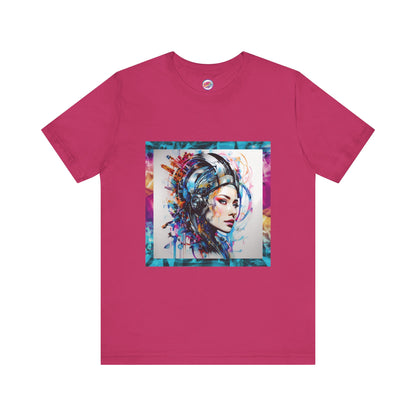 AI Cyberpunk Cyborg T-Shirt – Bold All-Over Print Tee for High-Fashion Streetwear – Futuristic LGBTQ+ Expression