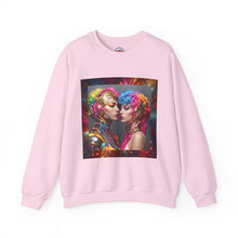 AI Rainbow Robot Love Sweatshirt – Cozy & Stylish All-Over Print Crewneck – LGBTQ+ Pride Winter Fashion