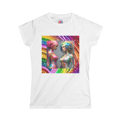 AI Rainbow Robot Love T-Shirt – Trendy & Comfortable All-Over Print Tee – LGBTQ+ Pride & Futuristic Fashion