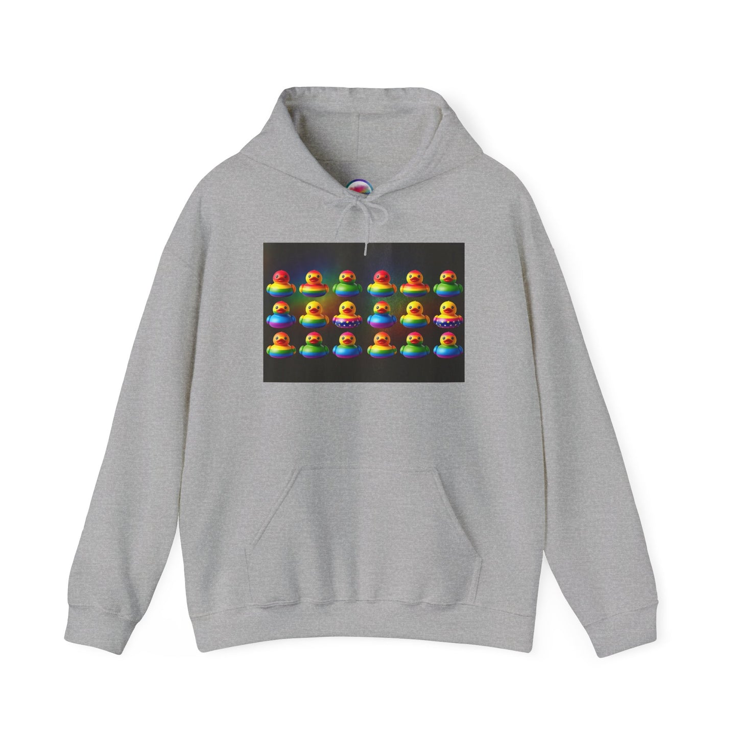 Rainbow Rubber Ducky Pride Hoodie – Cozy & Colorful All-Over Print Sweatshirt – Fun LGBTQ+ Streetwear & Pride Fashion