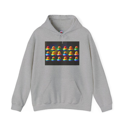 Rainbow Rubber Ducky Pride Hoodie – Cozy & Colorful All-Over Print Sweatshirt – Fun LGBTQ+ Streetwear & Pride Fashion