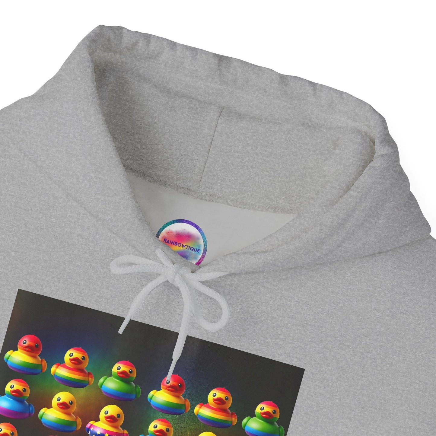 Rainbow Rubber Ducky Pride Hoodie – Cozy & Colorful All-Over Print Sweatshirt – Fun LGBTQ+ Streetwear & Pride Fashion